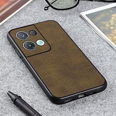 Soft Luxury Leather Snap On Case Cover B08H for Oppo Reno9 Pro 5G Green