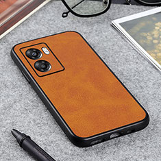 Soft Luxury Leather Snap On Case Cover B08H for Realme Narzo 50 5G Brown