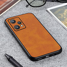 Soft Luxury Leather Snap On Case Cover B08H for Realme Q5 5G Brown