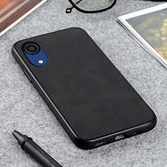 Soft Luxury Leather Snap On Case Cover B08H for Samsung Galaxy A03 Core Black