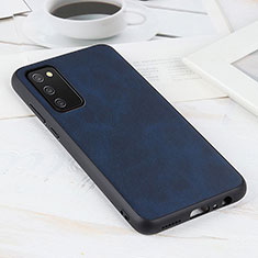 Soft Luxury Leather Snap On Case Cover B08H for Samsung Galaxy A03s Blue