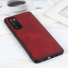 Soft Luxury Leather Snap On Case Cover B08H for Samsung Galaxy A03s Red