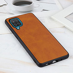 Soft Luxury Leather Snap On Case Cover B08H for Samsung Galaxy A12 5G Brown