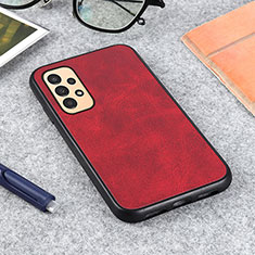 Soft Luxury Leather Snap On Case Cover B08H for Samsung Galaxy A13 4G Red