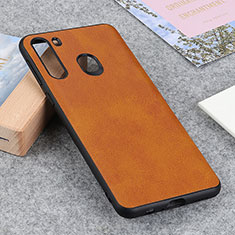 Soft Luxury Leather Snap On Case Cover B08H for Samsung Galaxy A21 Brown