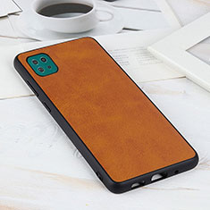 Soft Luxury Leather Snap On Case Cover B08H for Samsung Galaxy A22 5G Brown