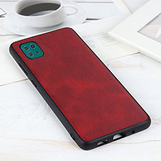 Soft Luxury Leather Snap On Case Cover B08H for Samsung Galaxy A22 5G Red