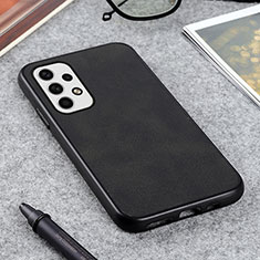 Soft Luxury Leather Snap On Case Cover B08H for Samsung Galaxy A23 5G Black