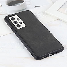 Soft Luxury Leather Snap On Case Cover B08H for Samsung Galaxy A52 4G Black