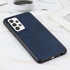 Soft Luxury Leather Snap On Case Cover B08H for Samsung Galaxy A52 4G Blue
