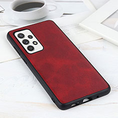 Soft Luxury Leather Snap On Case Cover B08H for Samsung Galaxy A52s 5G Red