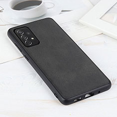 Soft Luxury Leather Snap On Case Cover B08H for Samsung Galaxy A72 4G Black