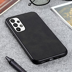 Soft Luxury Leather Snap On Case Cover B08H for Samsung Galaxy A73 5G Black