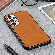 Soft Luxury Leather Snap On Case Cover B08H for Samsung Galaxy A73 5G Brown