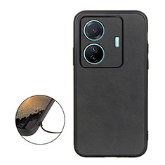 Soft Luxury Leather Snap On Case Cover B08H for Vivo T1 5G Black