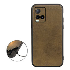 Soft Luxury Leather Snap On Case Cover B08H for Vivo Y21a Green