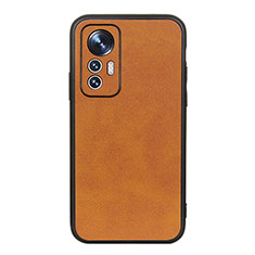 Soft Luxury Leather Snap On Case Cover B08H for Xiaomi Mi 12 Lite 5G Brown