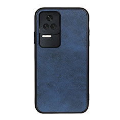 Soft Luxury Leather Snap On Case Cover B08H for Xiaomi Redmi K40S 5G Blue