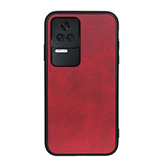 Soft Luxury Leather Snap On Case Cover B08H for Xiaomi Redmi K50 5G Red