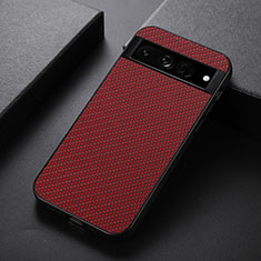 Soft Luxury Leather Snap On Case Cover B09H for Google Pixel 7 Pro 5G Red