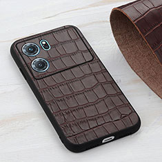 Soft Luxury Leather Snap On Case Cover B09H for Oppo K10 5G Brown