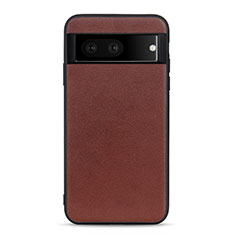 Soft Luxury Leather Snap On Case Cover B10H for Google Pixel 7 5G Brown