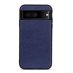 Soft Luxury Leather Snap On Case Cover B11H for Google Pixel 7 5G Blue