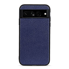 Soft Luxury Leather Snap On Case Cover B11H for Google Pixel 7 Pro 5G Blue