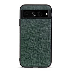 Soft Luxury Leather Snap On Case Cover B11H for Google Pixel 7 Pro 5G Green