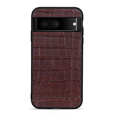 Soft Luxury Leather Snap On Case Cover B12H for Google Pixel 7 5G Brown