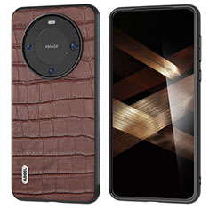 Soft Luxury Leather Snap On Case Cover BH4 for Huawei Mate 60 Brown