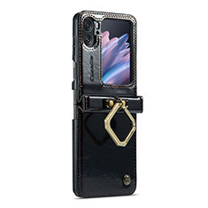 Soft Luxury Leather Snap On Case Cover C01S for Oppo Find N2 Flip 5G Black