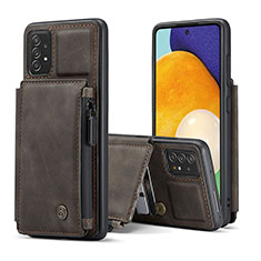 Soft Luxury Leather Snap On Case Cover C01S for Samsung Galaxy A52 5G Brown