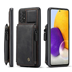 Soft Luxury Leather Snap On Case Cover C01S for Samsung Galaxy A72 5G Black