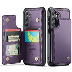 Soft Luxury Leather Snap On Case Cover C01S for Samsung Galaxy S24 5G Purple