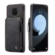 Soft Luxury Leather Snap On Case Cover C01S for Xiaomi Redmi Note 9 Pro Max Black