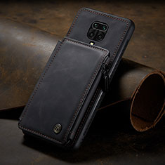 Soft Luxury Leather Snap On Case Cover C02S for Xiaomi Redmi Note 9S Black