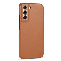Soft Luxury Leather Snap On Case Cover C05 for Samsung Galaxy S22 5G Brown