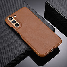 Soft Luxury Leather Snap On Case Cover C06 for Samsung Galaxy S21 FE 5G Brown