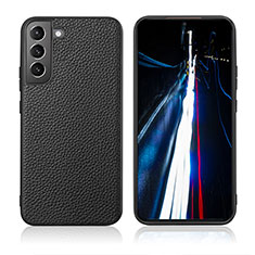 Soft Luxury Leather Snap On Case Cover C08 for Samsung Galaxy S22 Plus 5G Black