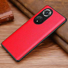 Soft Luxury Leather Snap On Case Cover DL1 for Huawei Honor 50 Pro 5G Red