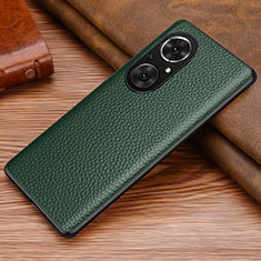 Soft Luxury Leather Snap On Case Cover DL1 for Huawei Honor 50 SE 5G Green