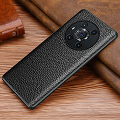 Soft Luxury Leather Snap On Case Cover DL1 for Huawei Honor Magic3 5G Black