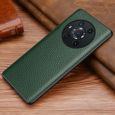 Soft Luxury Leather Snap On Case Cover DL1 for Huawei Honor Magic3 5G Green