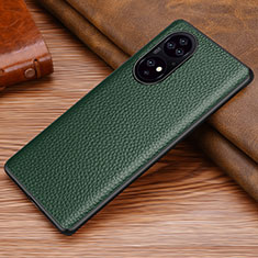 Soft Luxury Leather Snap On Case Cover DL1 for Huawei P50e Green