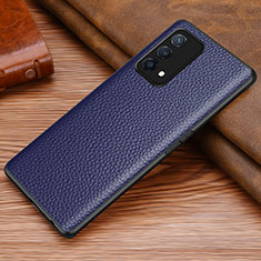 Soft Luxury Leather Snap On Case Cover DL1 for Oppo K9 5G Blue