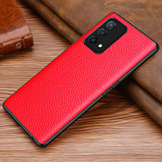 Soft Luxury Leather Snap On Case Cover DL1 for Oppo K9 5G Red