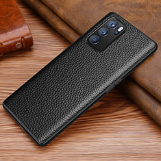 Soft Luxury Leather Snap On Case Cover DL1 for Oppo Reno6 5G Black