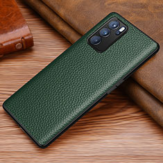 Soft Luxury Leather Snap On Case Cover DL1 for Oppo Reno6 5G Green