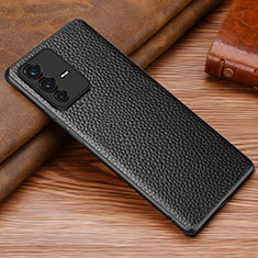 Soft Luxury Leather Snap On Case Cover DL1 for Vivo V23 Pro 5G Black